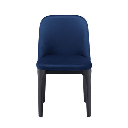 Blue and Black Upholstered Velvet Dining Side Chair