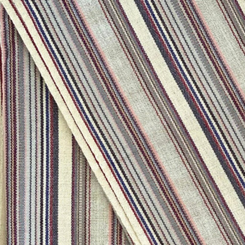 39" X 71" Gray Cotton Plain Weave Striped Turkish Towel Throw Blanket with Tassels