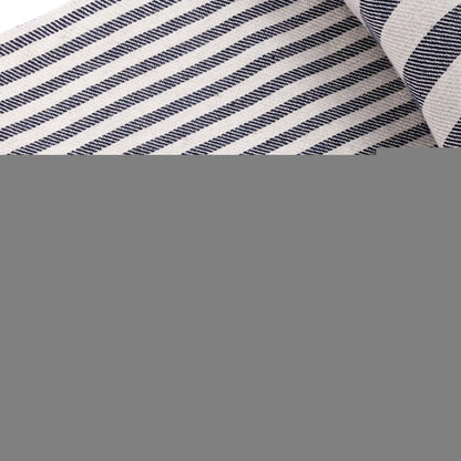 59" X 71" Blue and White Cotton Plain Weave Striped Throw Blanket with Tassels
