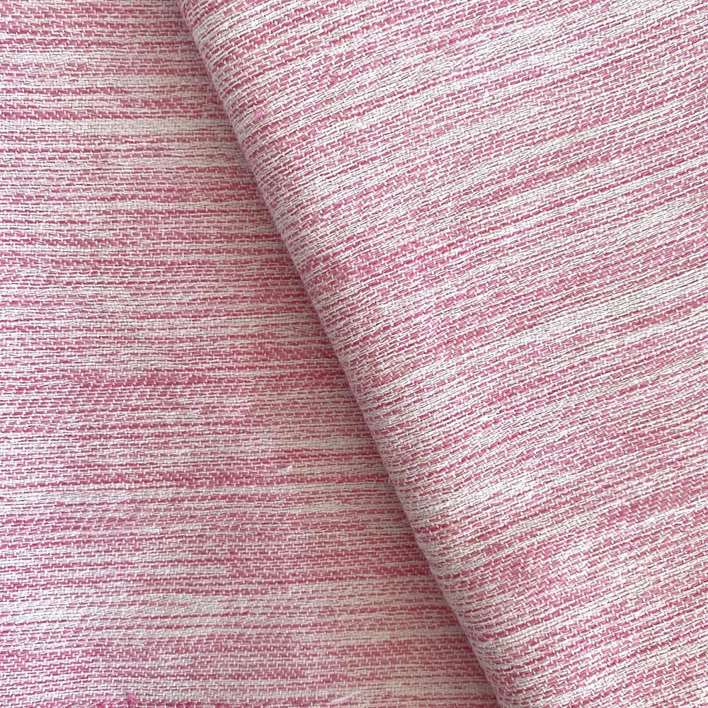59" X 71" Pink And Ivory Cotton Throw Blanket with Tassels
