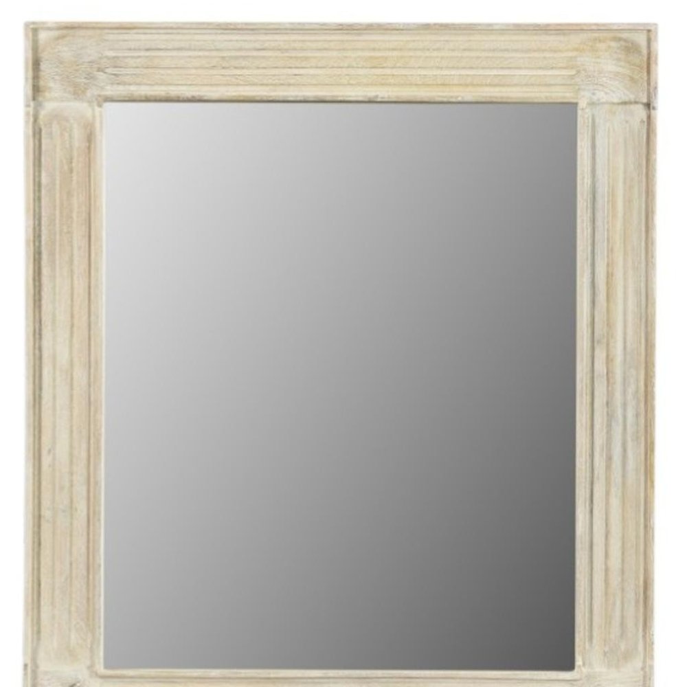 40" White Solid Wood Framed Accent Mirror