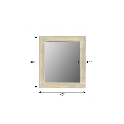 40" White Solid Wood Framed Accent Mirror