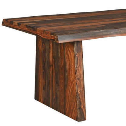 86" Dark Brown Solid Wood Dining Table