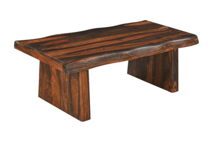 51" Dark Brown Solid Wood Sled Coffee Table