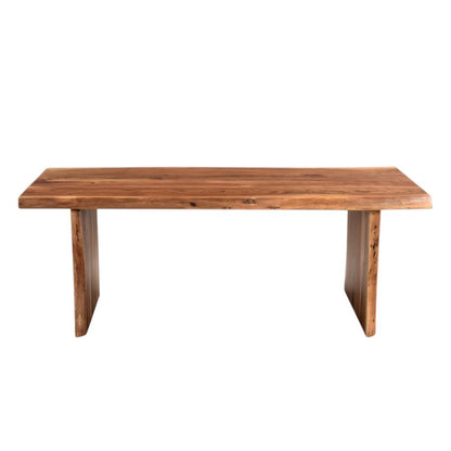 51" Brown Solid Wood Sled Coffee Table