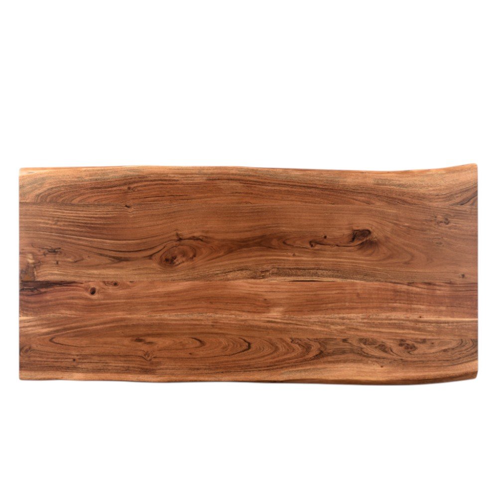 51" Brown Solid Wood Sled Coffee Table