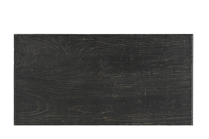 51" Black Solid Wood Distressed Coffee Table