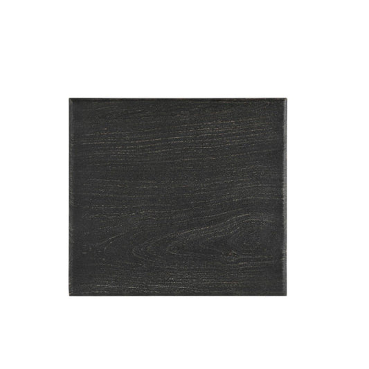24" Black Distressed Solid Wood Square End Table