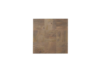 22" Black And Brown Solid Wood Square End Table