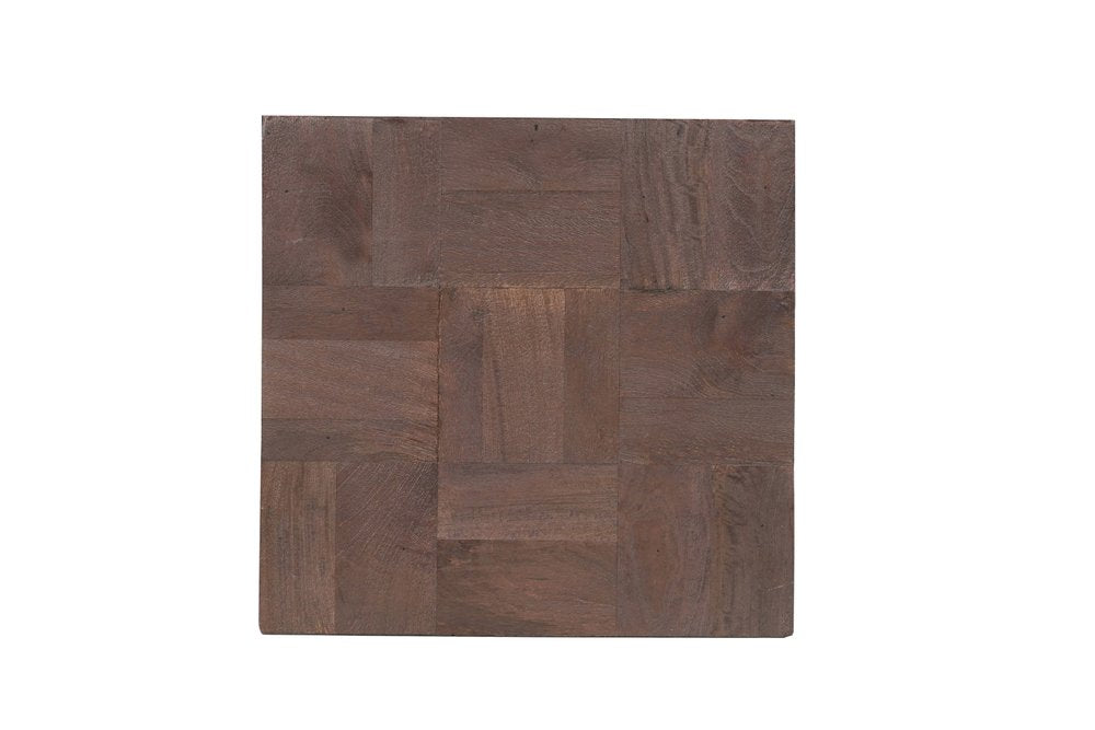 22" Black And Brown Solid Wood Square End Table