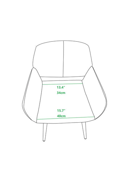 Green Upholstered Velvet Open Back Dining Chair