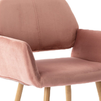 Pink Upholstered Velvet Open Back Dining Chair