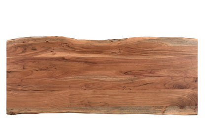 69" Brown Live Edge Solid Wood Writing Desk With Four Drawers