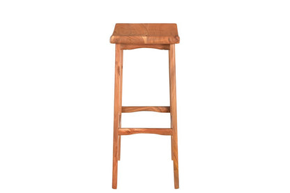 32" Brown Solid Wood Backless Counter Height Bar Chair
