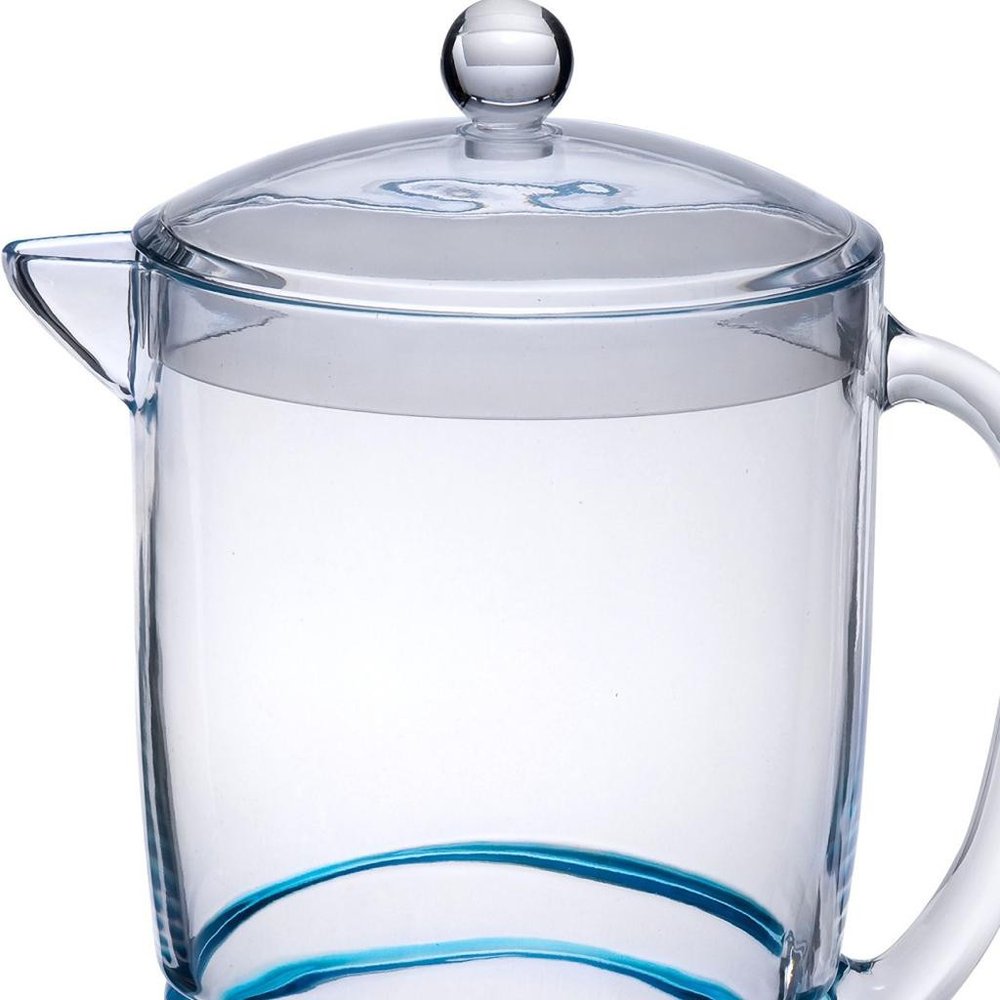 2.5 Quart Clear and Blue Swirl Acrylic Pitcher