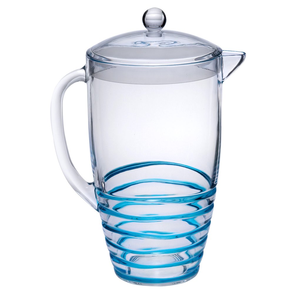 2.5 Quart Clear and Blue Swirl Acrylic Pitcher