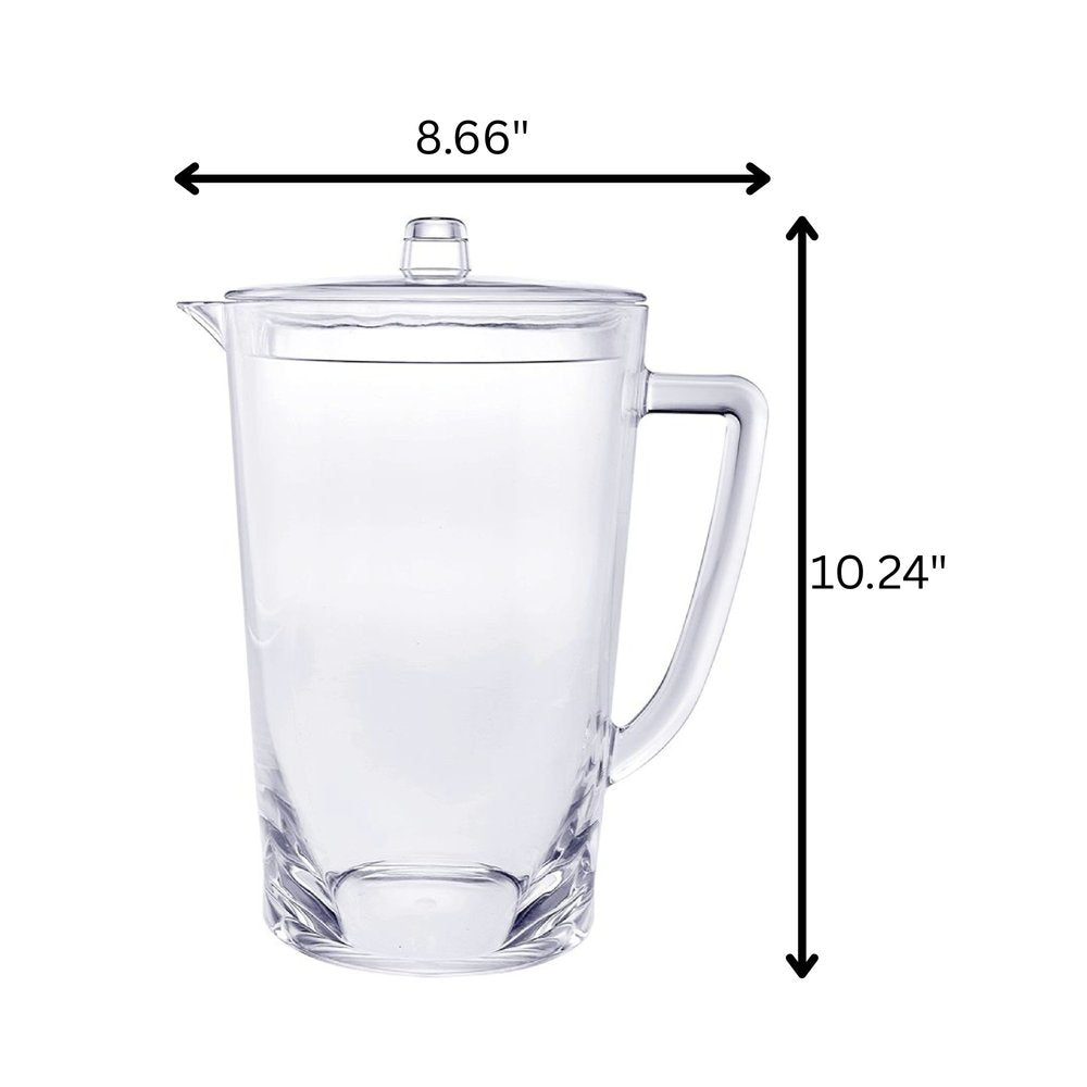 2.75 Quart Clear and Blue Acrylic Pitcher
