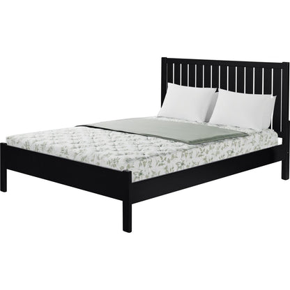 Black Solid Wood King Bed Frame
