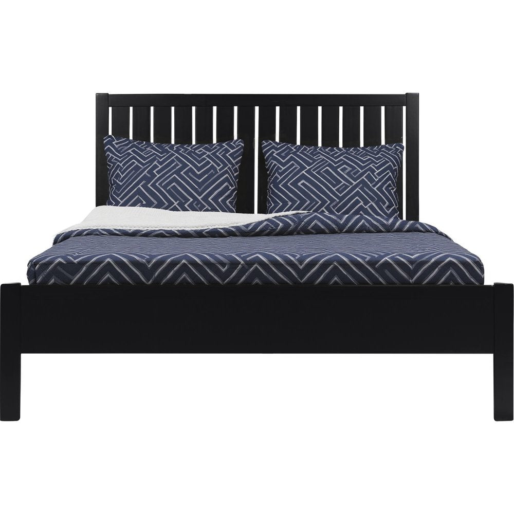 Black Solid Wood King Bed Frame