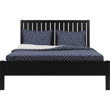 Black Solid Wood King Bed Frame