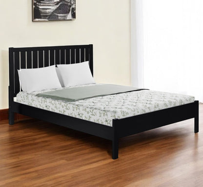 Black Solid Wood King Bed Frame