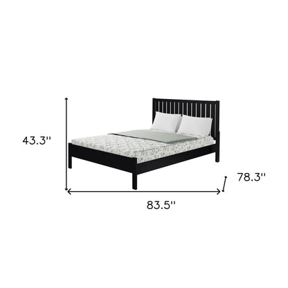 Black Solid Wood King Bed Frame