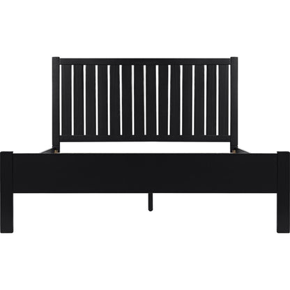 Black Solid Wood King Bed Frame