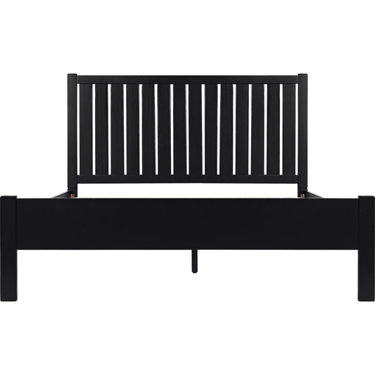 Black Solid Wood King Bed Frame
