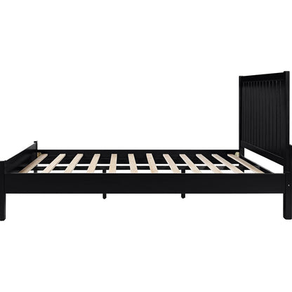 Black Solid Wood King Bed Frame