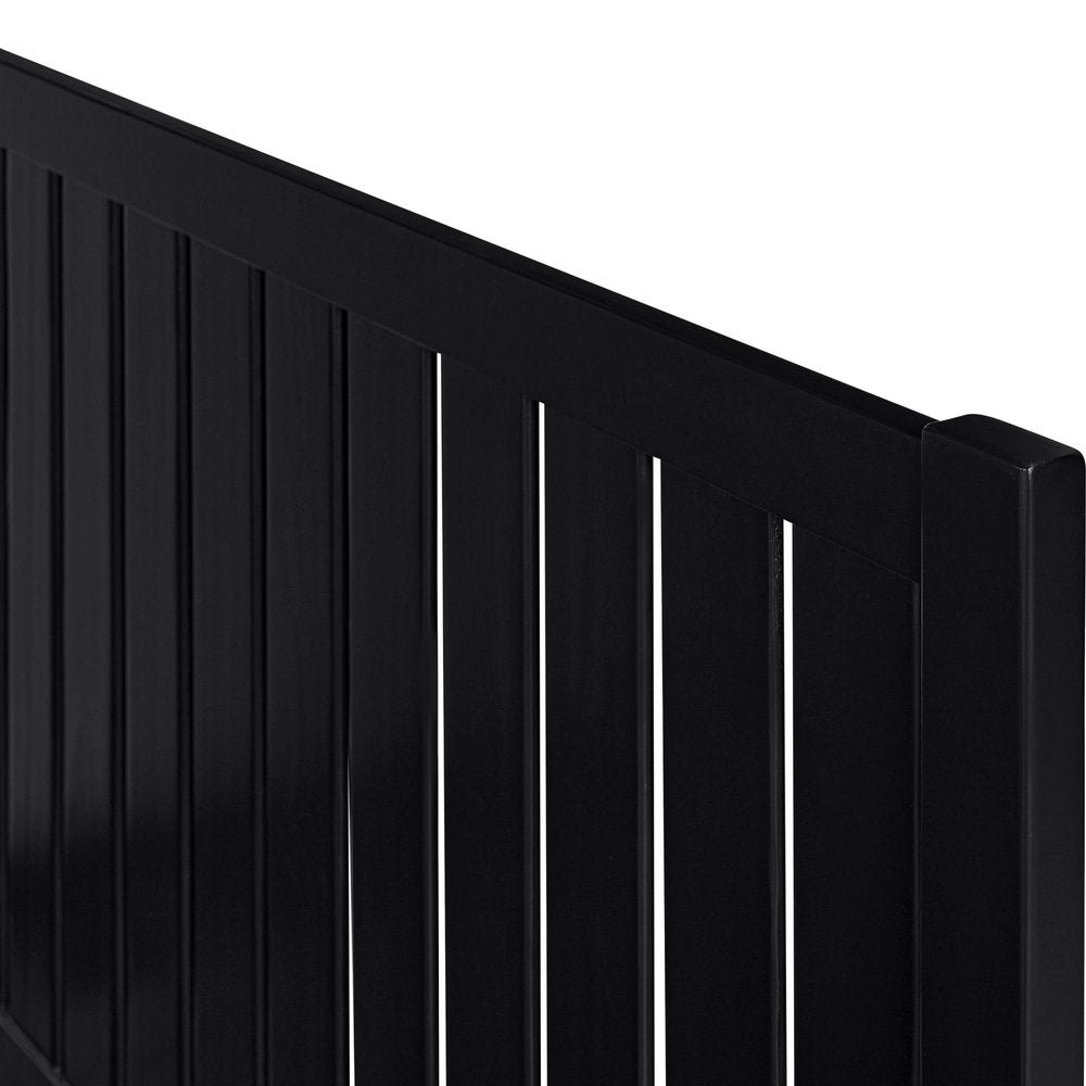 Black Solid Wood King Bed Frame