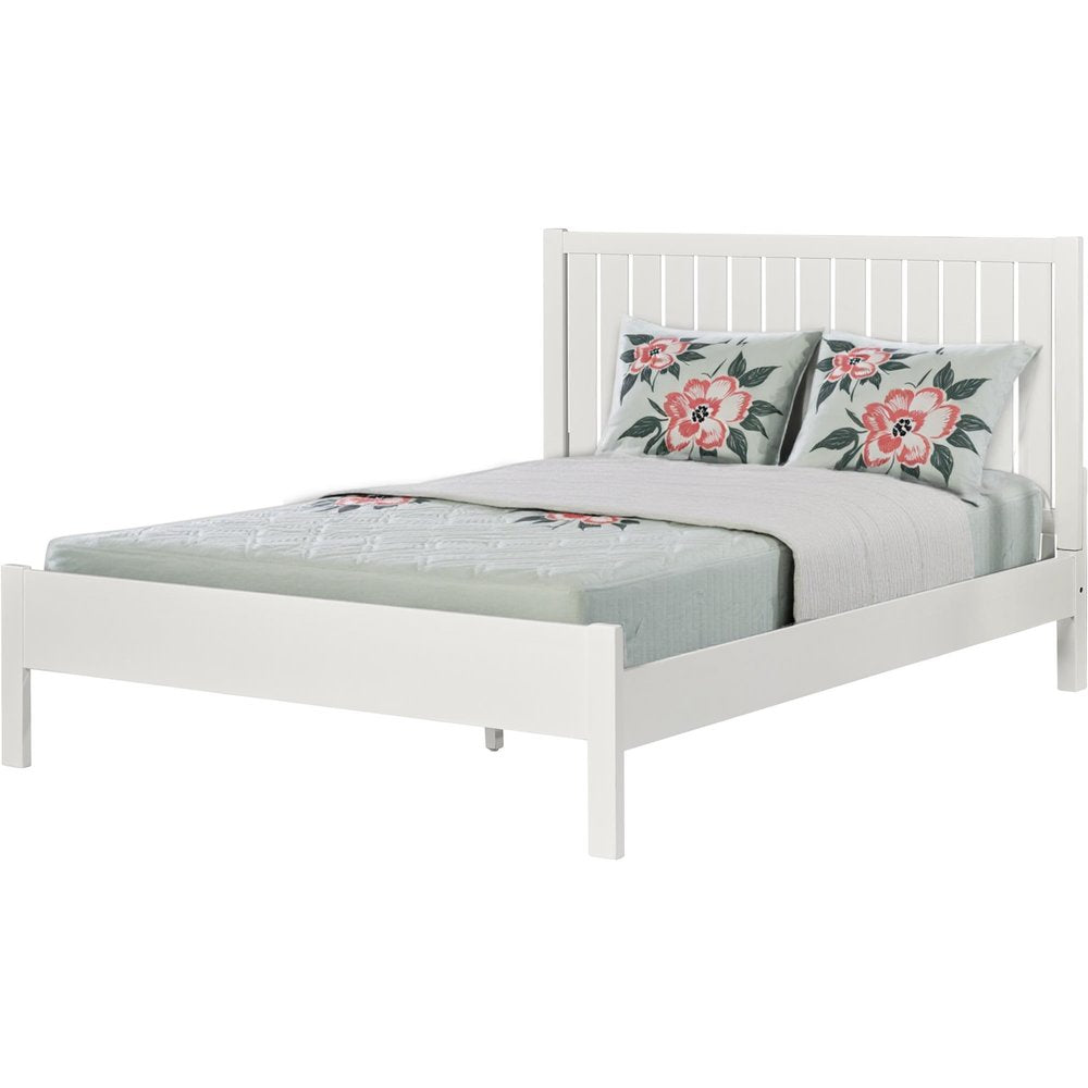 Natural Shiplap Texture Solid Wood Queen Bed Frame