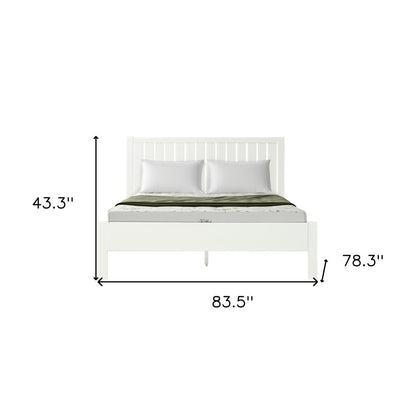 Natural Shiplap Texture Solid Wood Queen Bed Frame