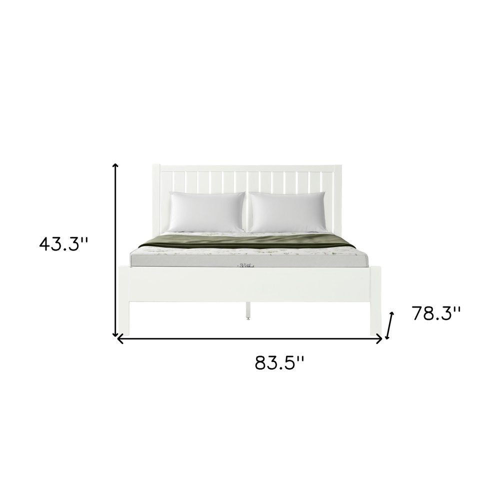 Natural Shiplap Texture Solid Wood Queen Bed Frame