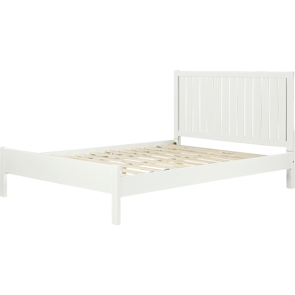 Natural Shiplap Texture Solid Wood Queen Bed Frame