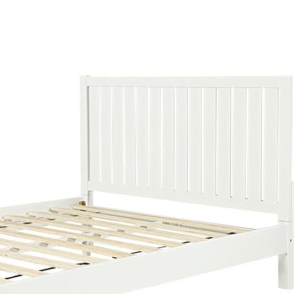 Natural Shiplap Texture Solid Wood Queen Bed Frame