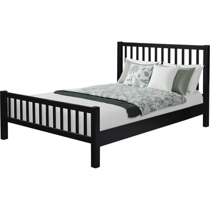 White Slat Back Solid Wood King Bed Frame
