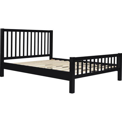 White Slat Back Solid Wood King Bed Frame