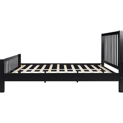 White Slat Back Solid Wood King Bed Frame