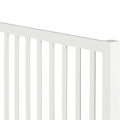 White Slat Back Solid Wood King Bed Frame