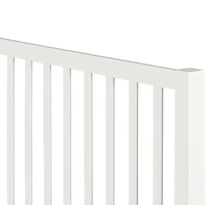 White Slat Back Solid Wood King Bed Frame