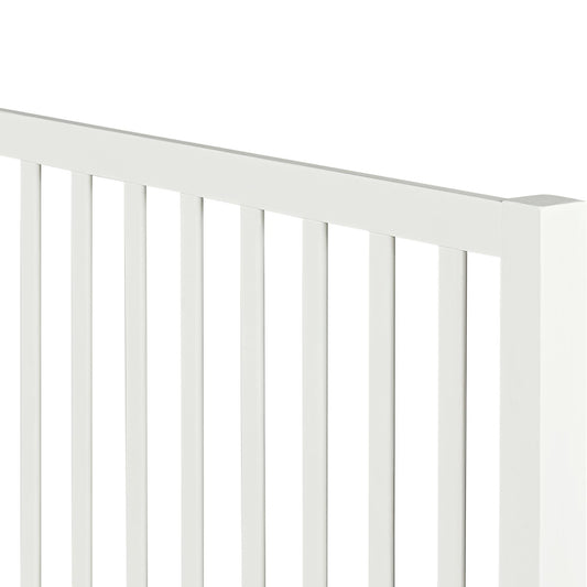 White Slat Back Solid Wood King Bed Frame