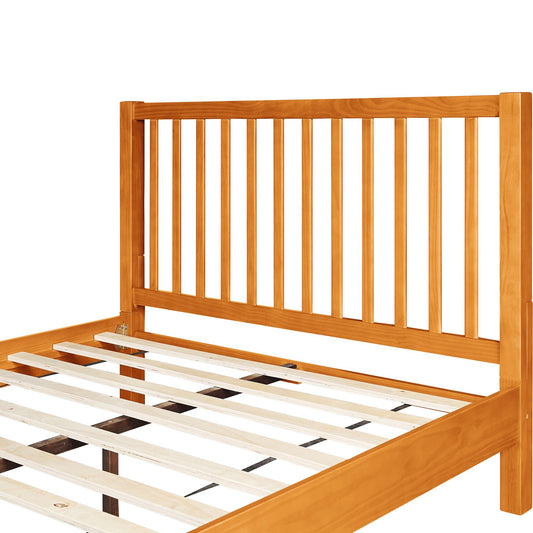 Black Slat Back Solid Wood King Bed Frame
