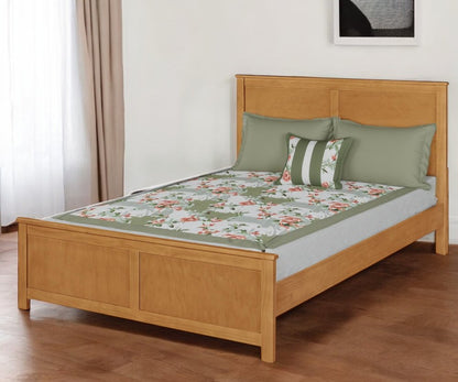 Brown Solid Wood Queen Bed Frame