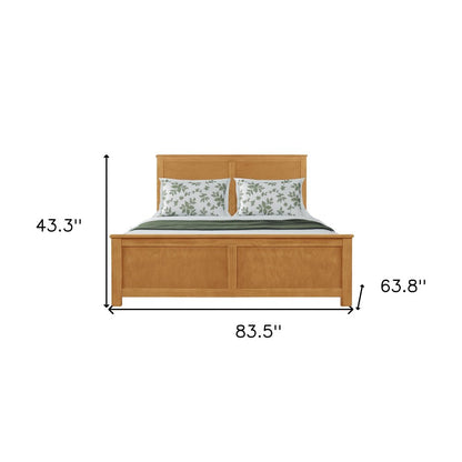 Brown Solid Wood Queen Bed Frame