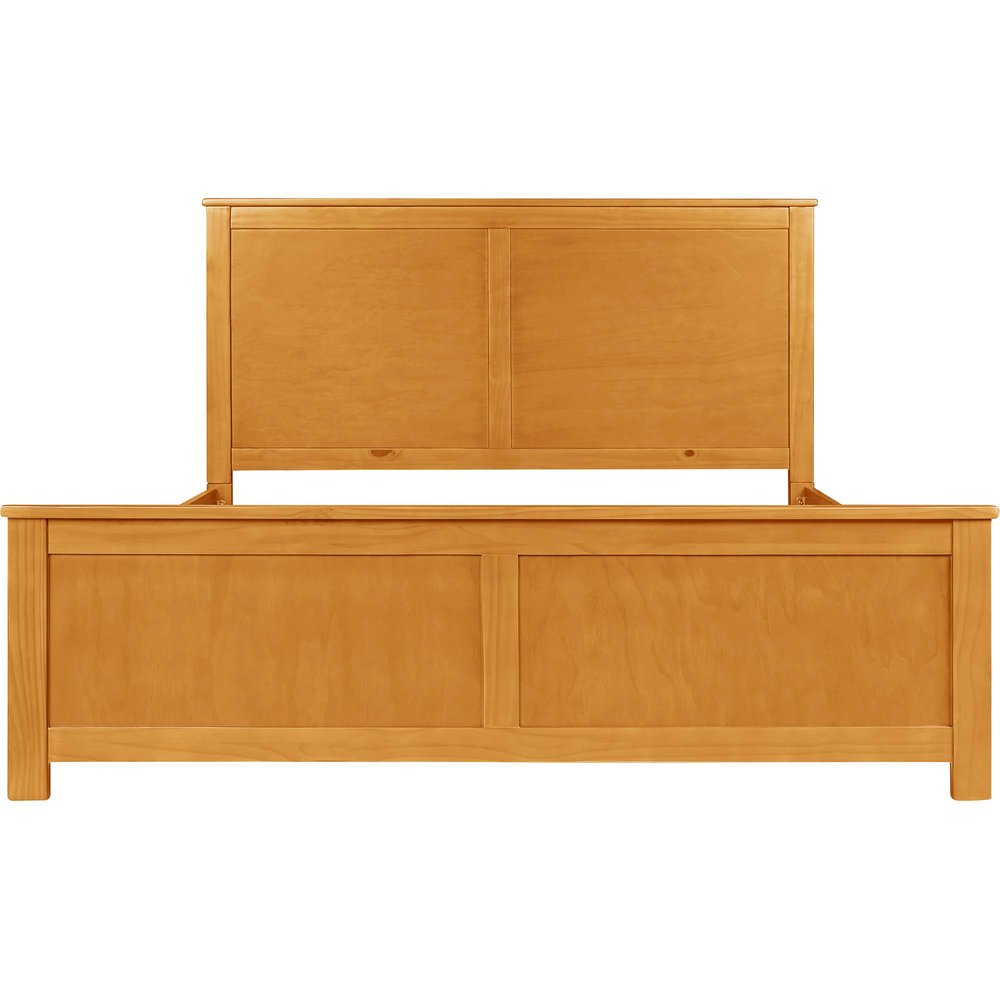 Brown Solid Wood Queen Bed Frame