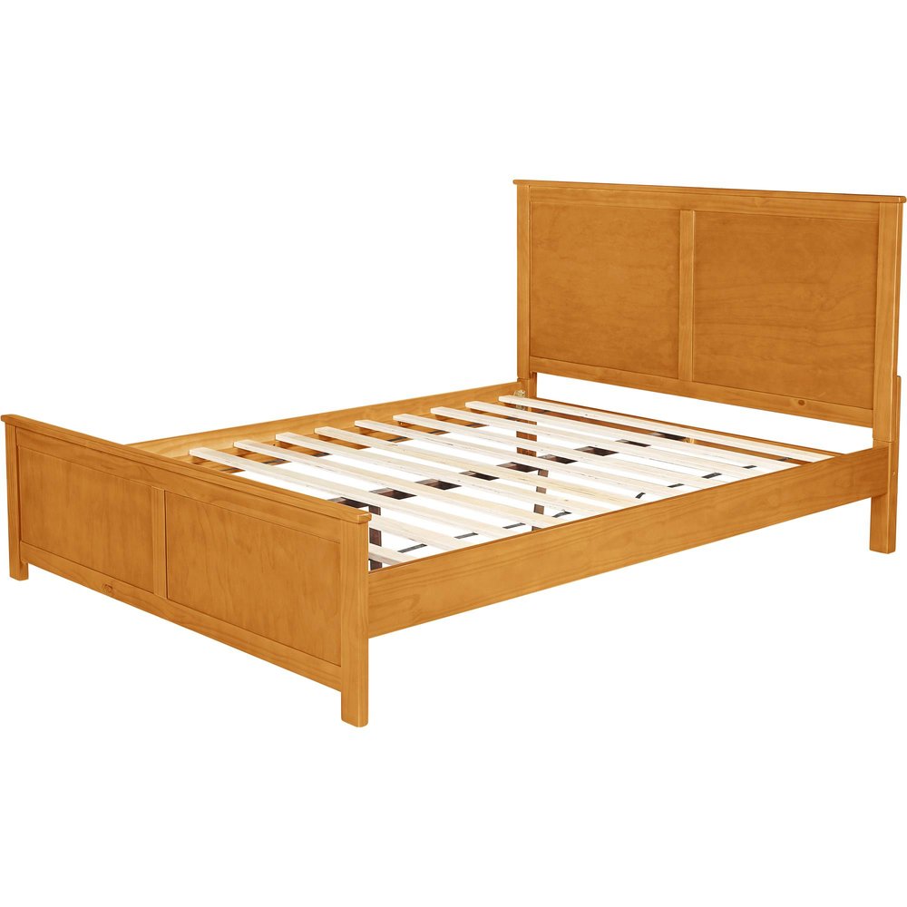 Brown Solid Wood Queen Bed Frame