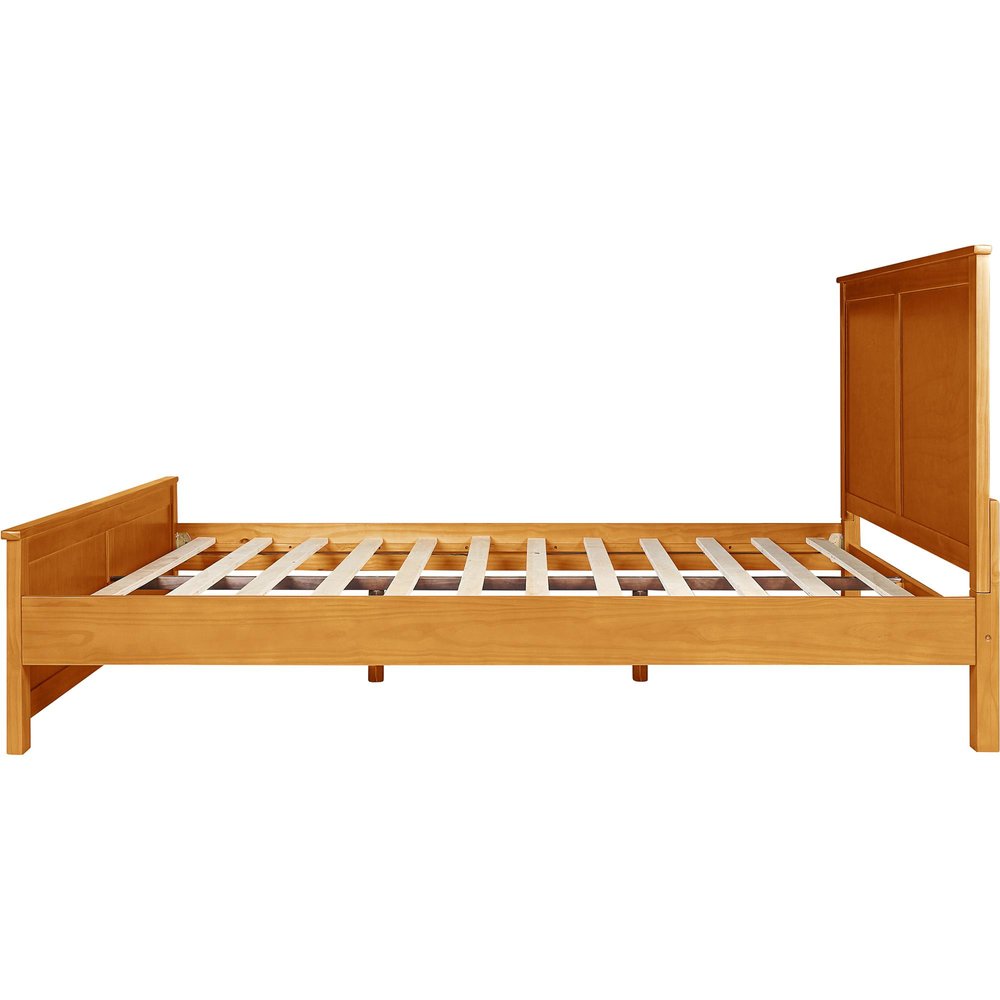 Brown Solid Wood Queen Bed Frame