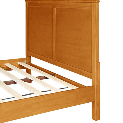 Brown Solid Wood Queen Bed Frame