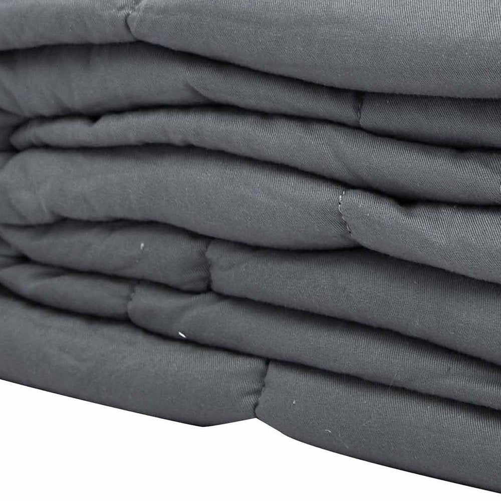 48" X 72" Light Gray Cotton Quilted Plush 15 Pound Weighted Blanket