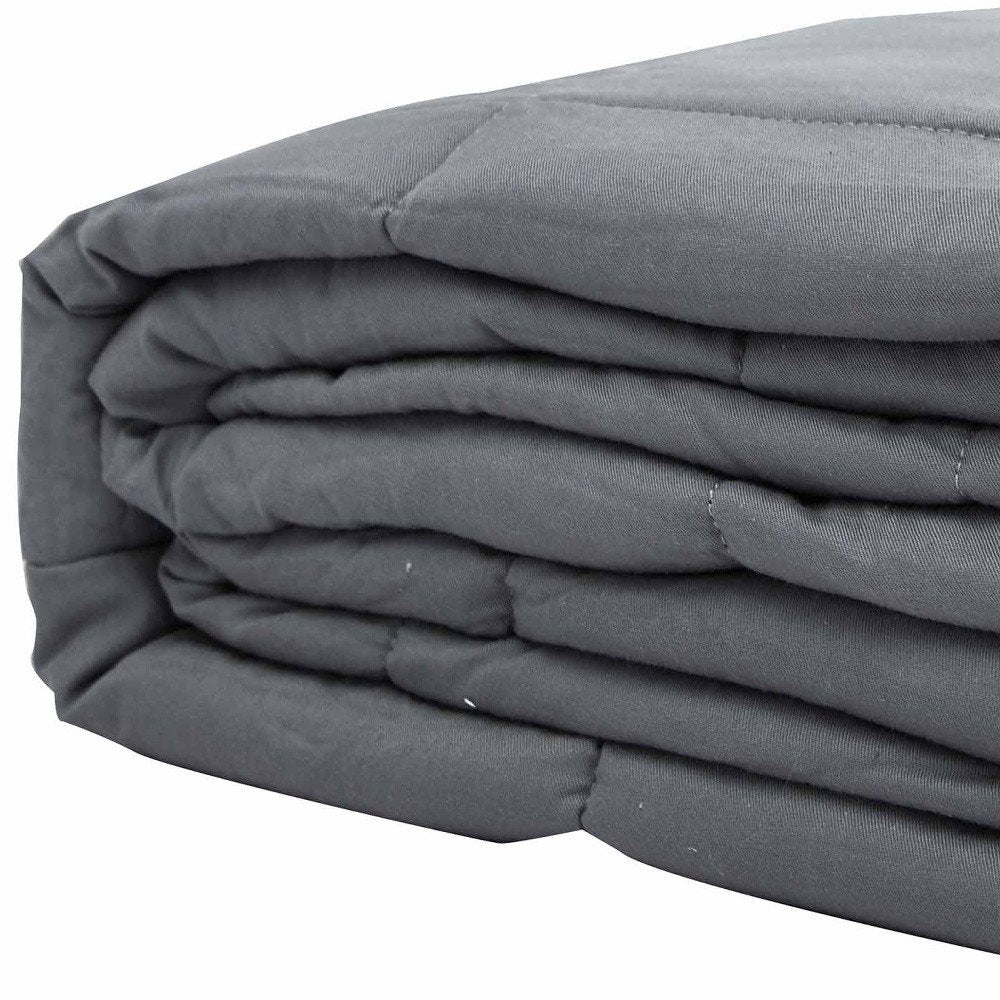 48" X 72" Light Gray Cotton Quilted Plush 15 Pound Weighted Blanket